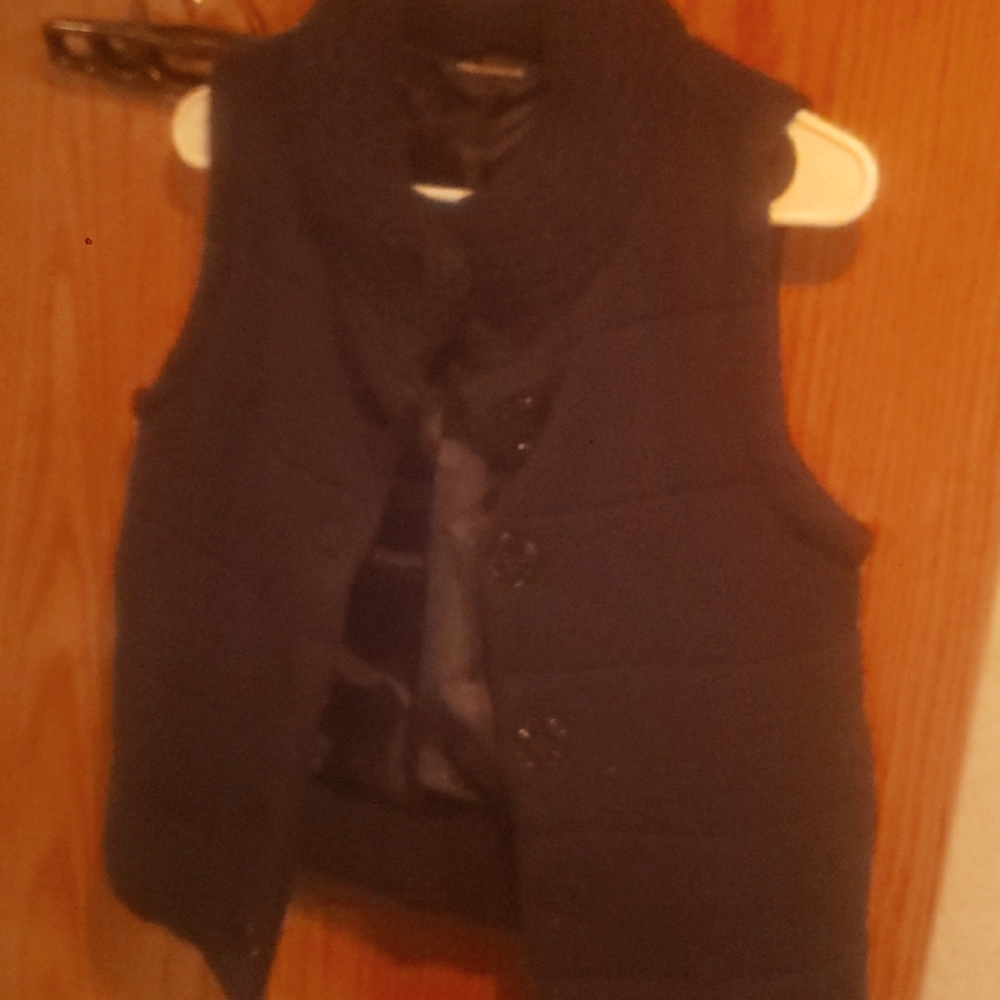 Moda international black button up vest